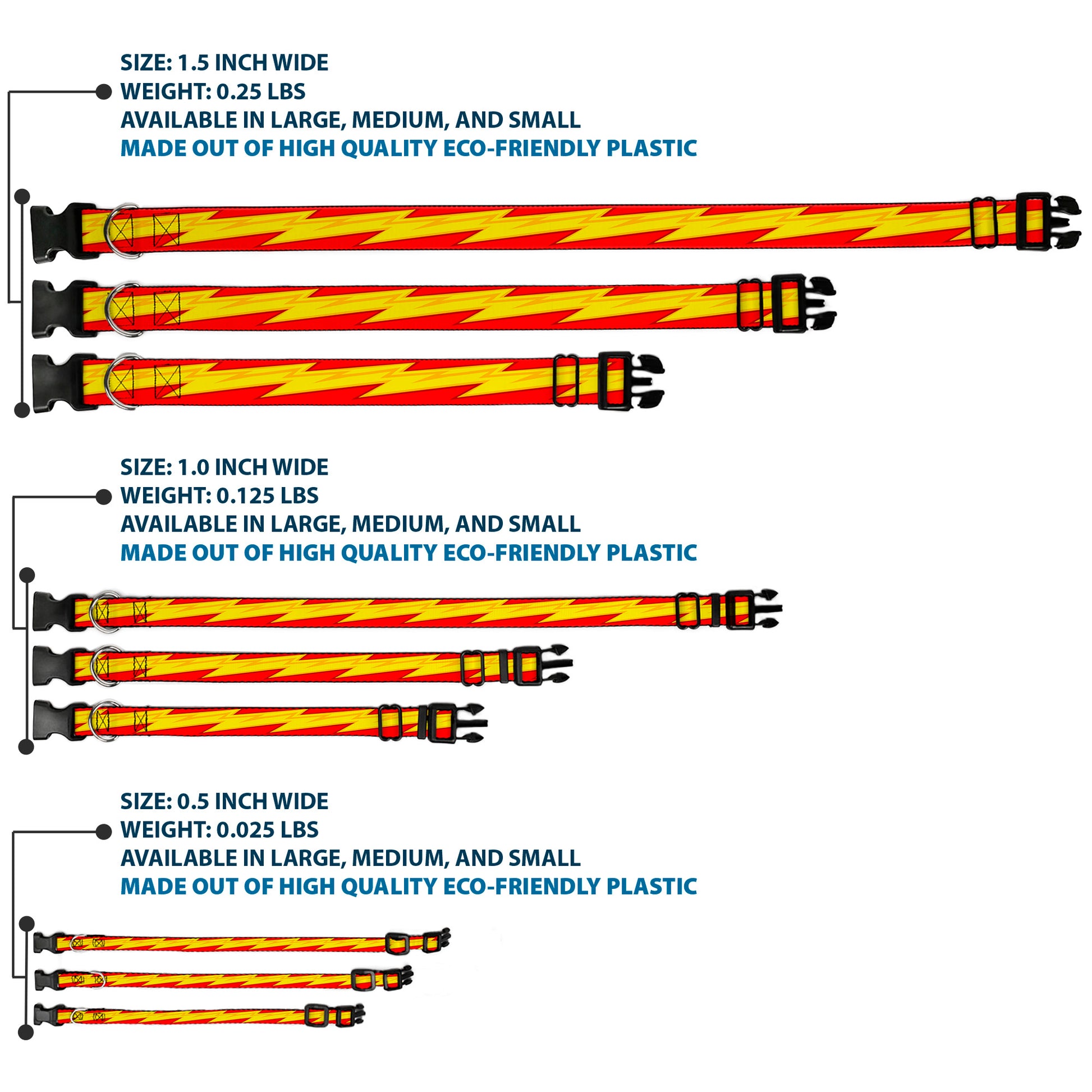 Plastic Clip Collar - The Flash Bolt Stripe Reds/Yellows Plastic Clip Collars DC Comics