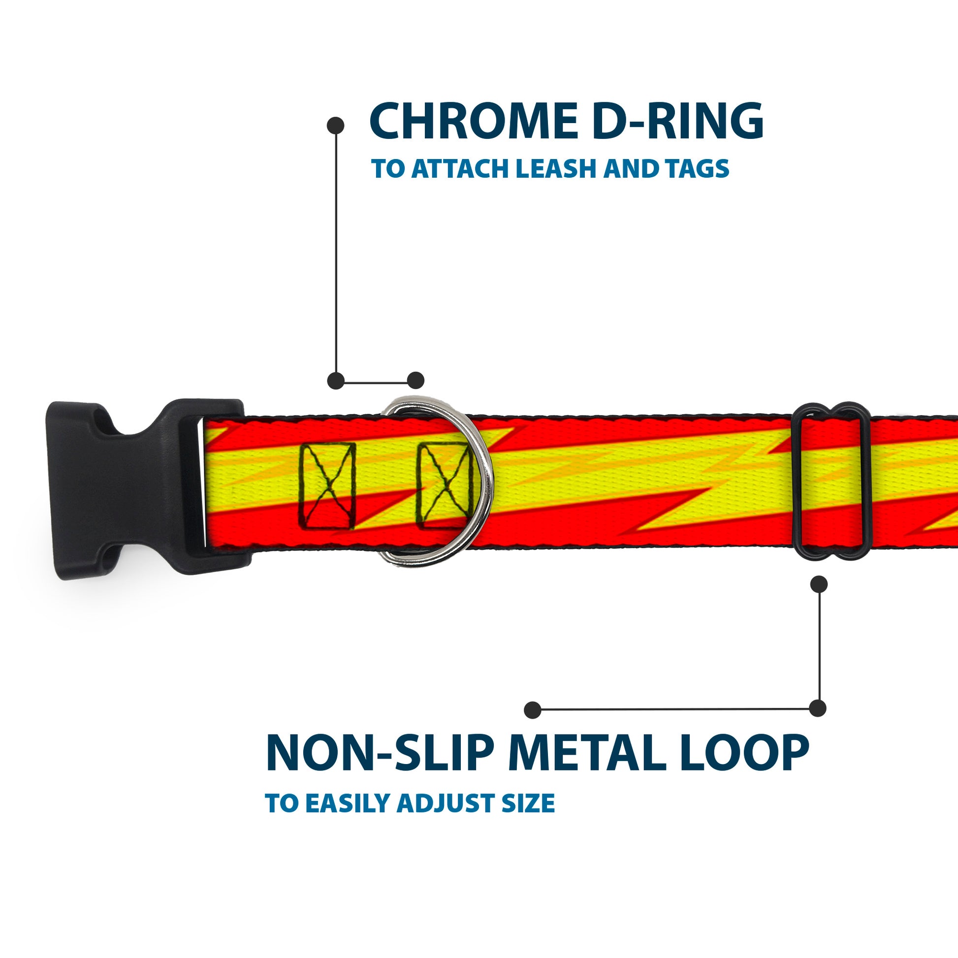 Plastic Clip Collar - The Flash Bolt Stripe Reds/Yellows Plastic Clip Collars DC Comics