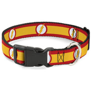 Plastic Clip Collar - The Flash Logo7/Stripe Red/White/Yellow Plastic Clip Collars DC Comics
