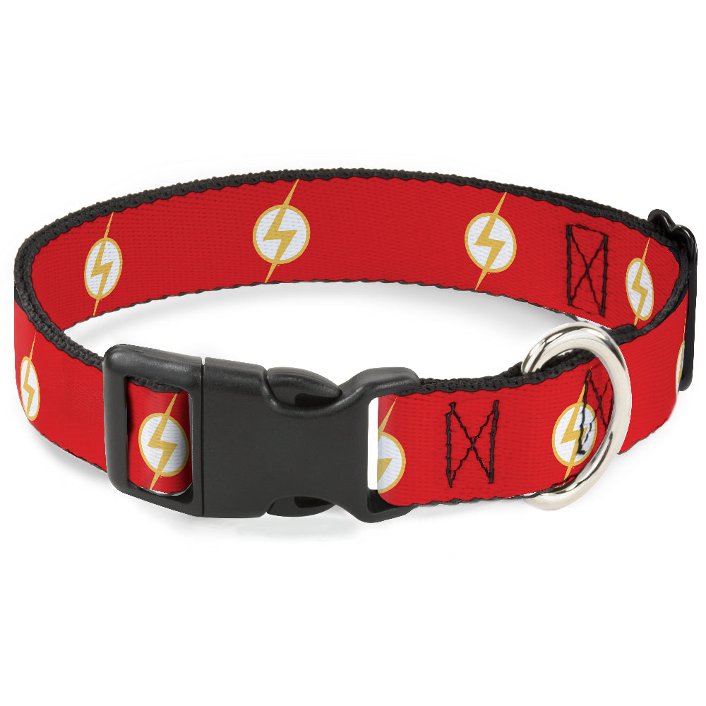 Plastic Clip Collar - DC League of Super-Pets Flash Bolt Logo Red/Yellow/White Plastic Clip Collars DC Comics