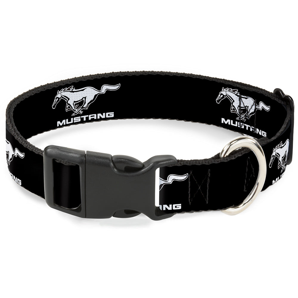 Plastic Clip Collar - Ford Mustang Black/White Logo REPEAT Plastic Clip Collars Ford