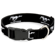 Plastic Clip Collar - Ford Mustang Black/White Logo REPEAT Plastic Clip Collars Ford