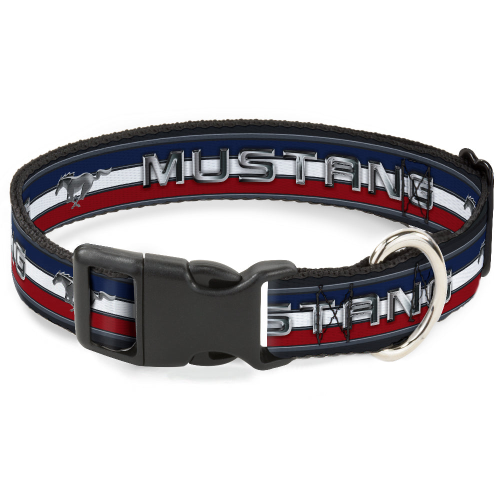 Plastic Clip Collar - Mustang/Text w/Tri-Bar Stripe Plastic Clip Collars Ford