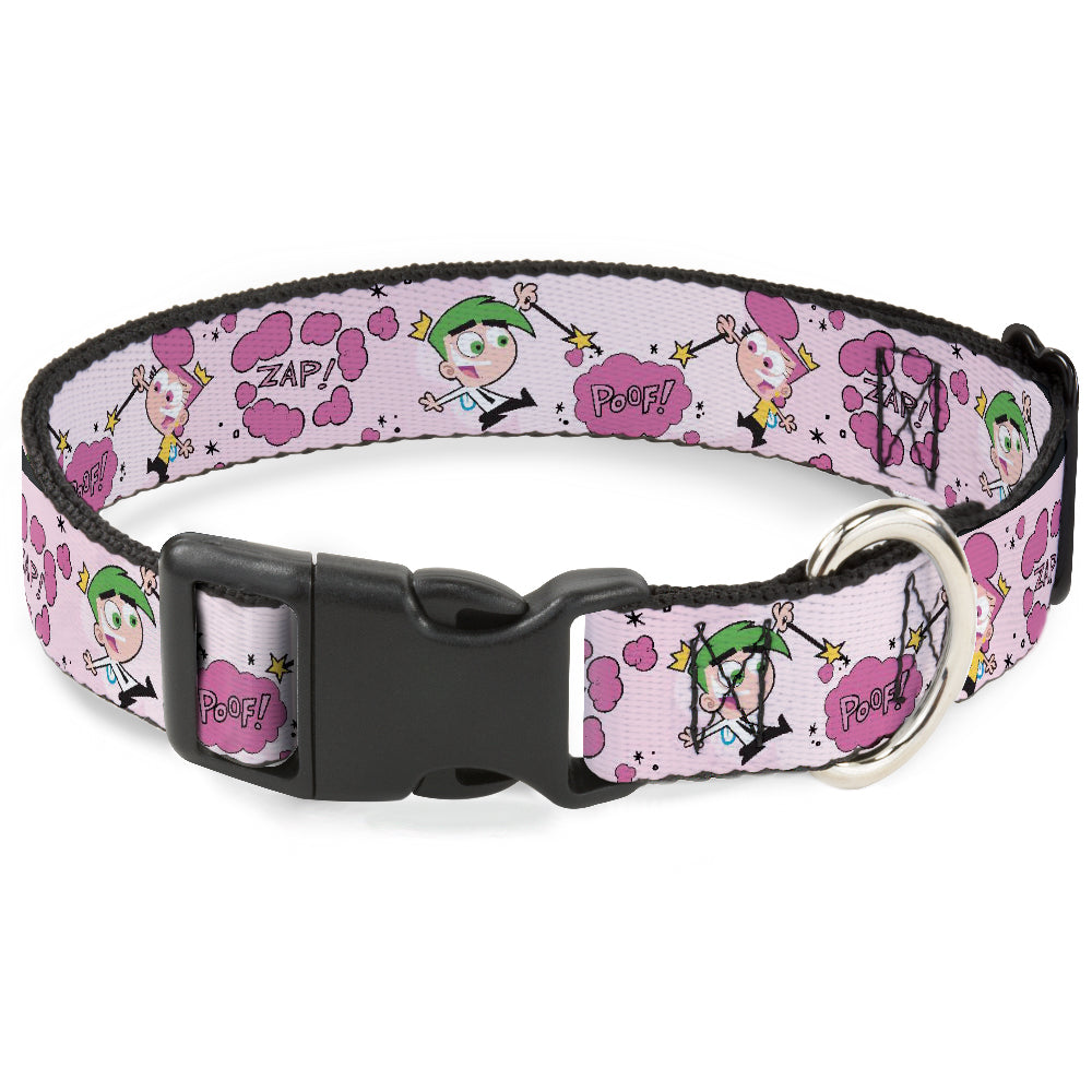 Plastic Clip Collar - The Fairly OddParents Cosmo and Wanda Wish Poses Pink Plastic Clip Collars The Fairly OddParents