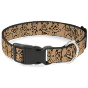 Plastic Clip Collar - Dancing Bears Tan/Black Plastic Clip Collars Grateful Dead