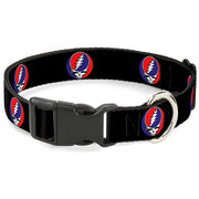 Plastic Clip Collar - Steal Your Face Repeat Black/Color Plastic Clip Collars Grateful Dead