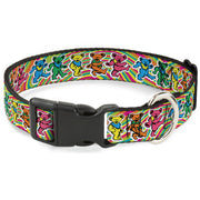 Plastic Clip Collar - Grateful Dead Dancing Bears Swirl Multi Color Plastic Clip Collars Grateful Dead