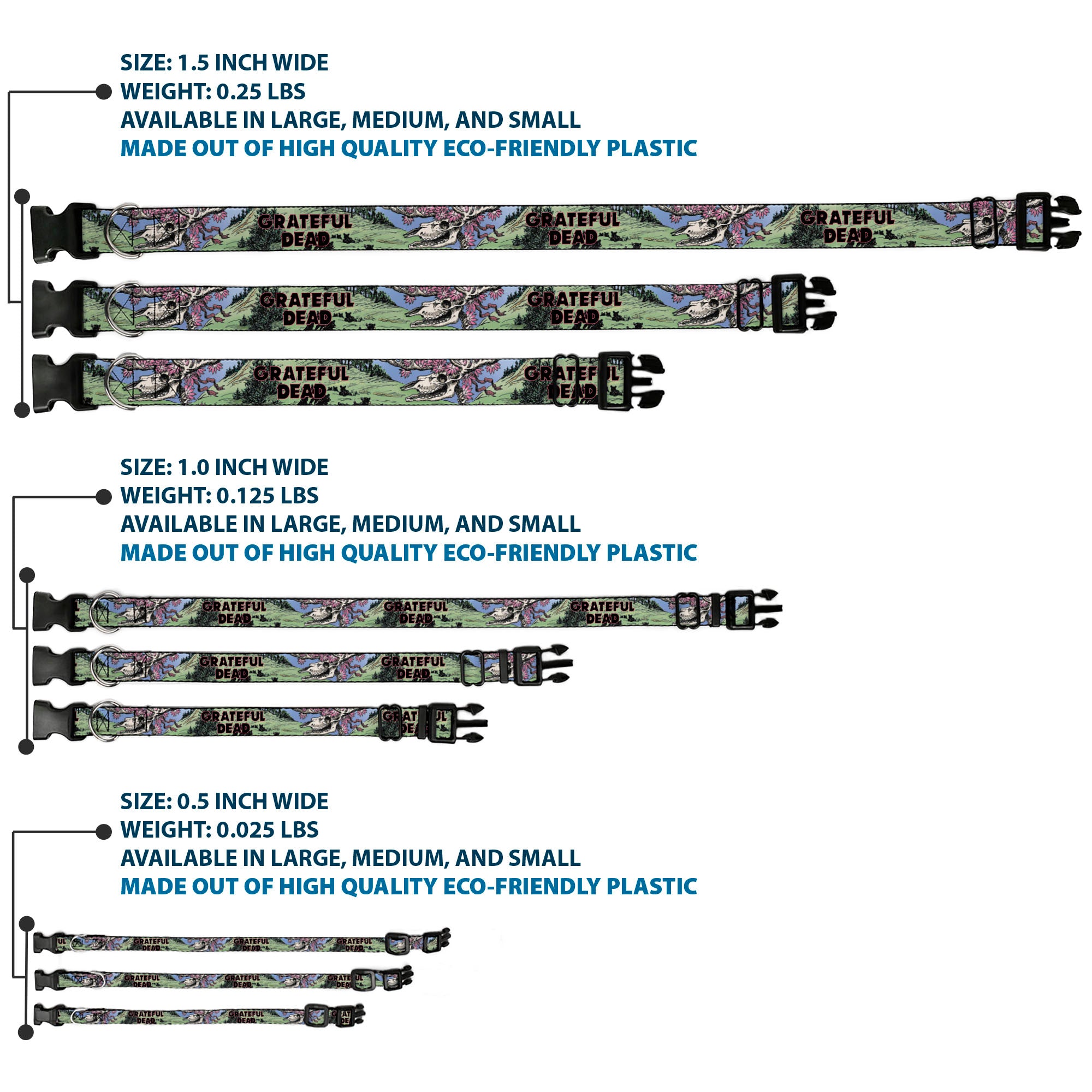 Plastic Clip Collar - Grateful Dead Dave's Picks Volume Nine Montana Cover Art Plastic Clip Collars Grateful Dead
