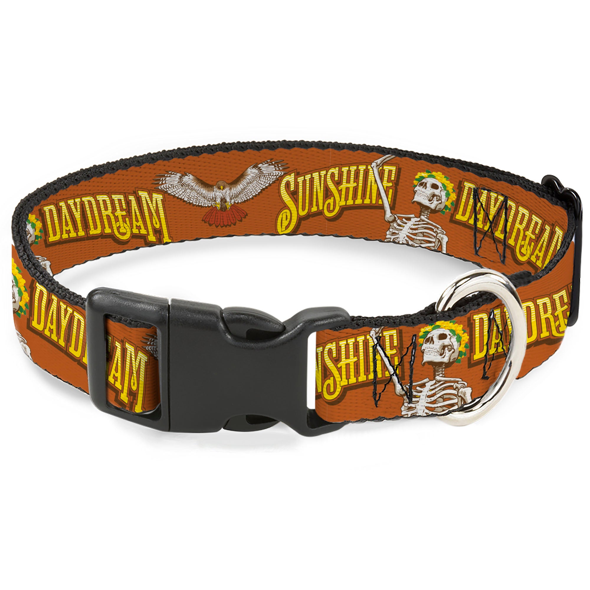 Plastic Clip Collar - Grateful Dead SUNSHINE DAYDREAM Skeleton Orange Plastic Clip Collars Grateful Dead