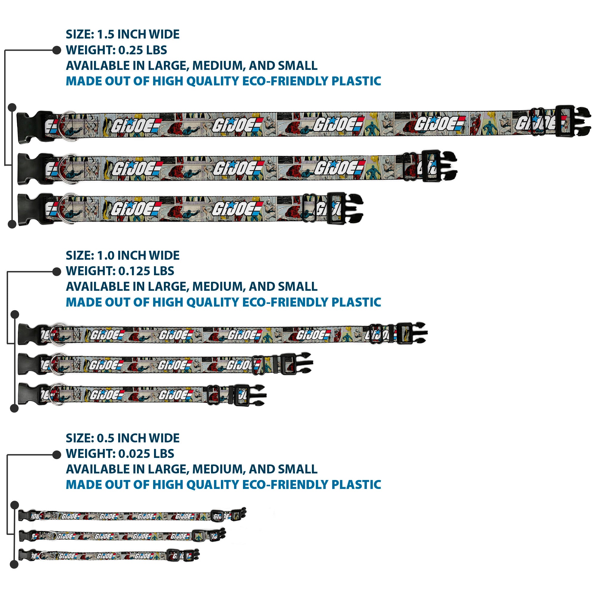 Plastic Clip Collar - GI JOE Title Logo and Comic Scene Blocks Plastic Clip Collars GI Joe