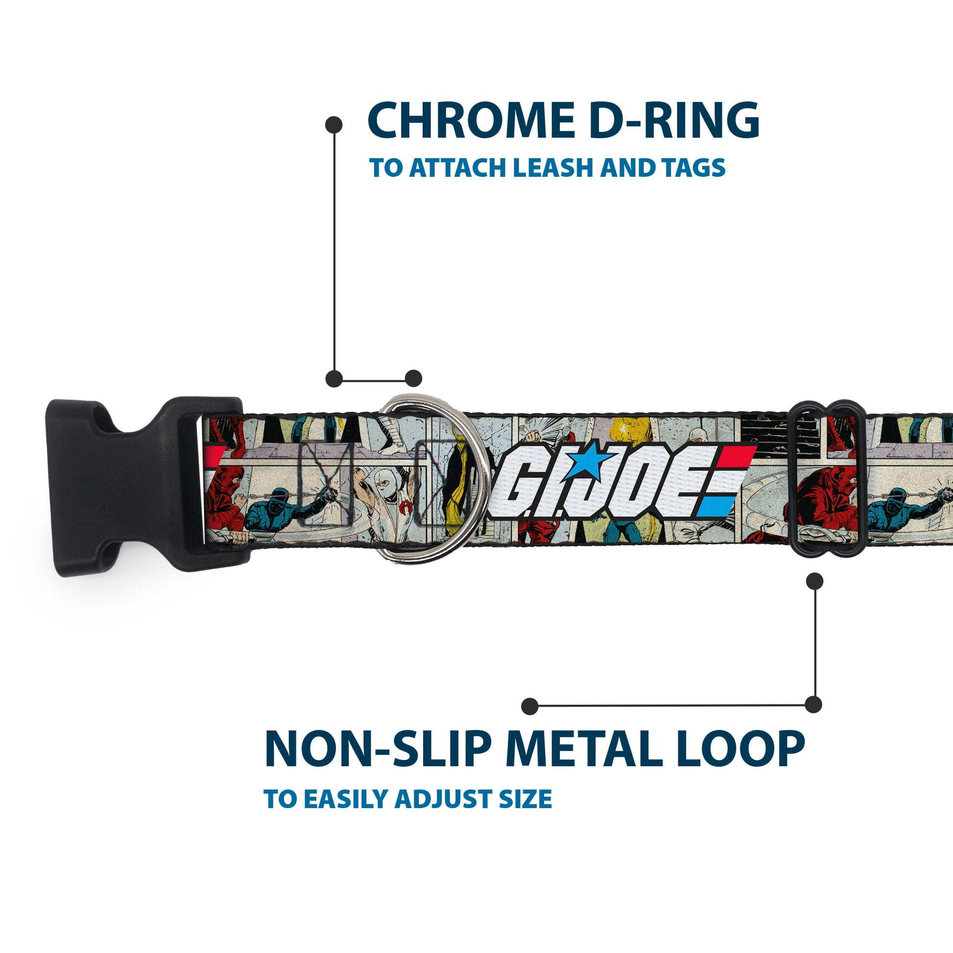 Plastic Clip Collar - GI JOE Title Logo and Comic Scene Blocks Plastic Clip Collars GI Joe