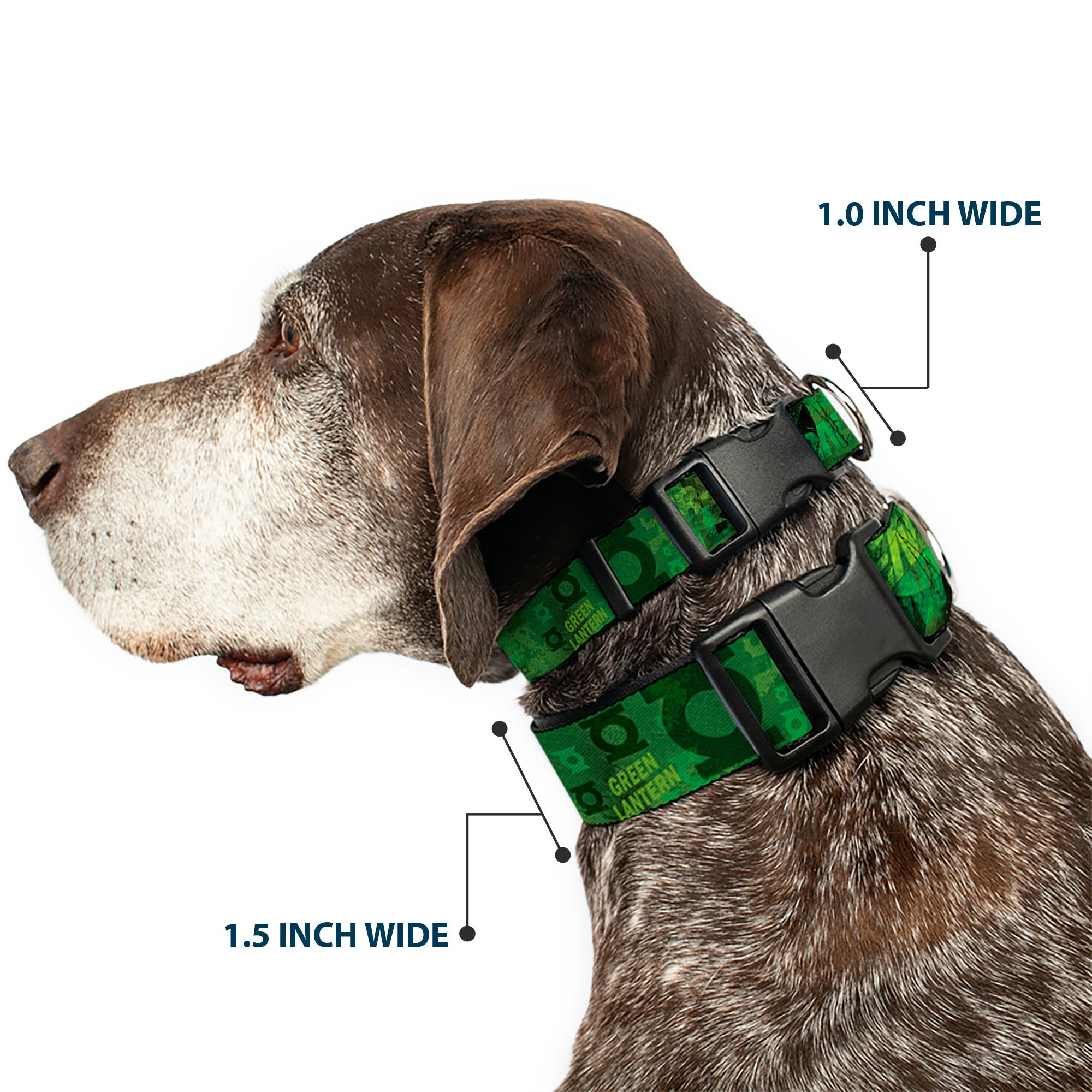 Plastic Clip Collar - GREEN LANTERN/Logo Collage Weathered Greens Plastic Clip Collars DC Comics
