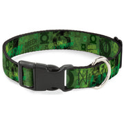 Plastic Clip Collar - GREEN LANTERN/Logo Collage Weathered Greens Plastic Clip Collars DC Comics