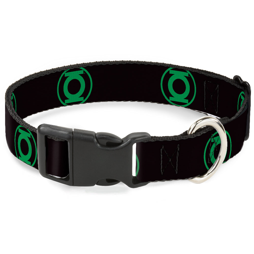 Plastic Clip Collar - DC League of Super-Pets Green Lantern Logo Black/Green Plastic Clip Collars DC Comics