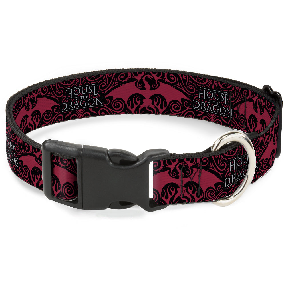 Plastic Clip Collar - HOUSE OF THE DRAGON Dragon Icon Black/Red/White Plastic Clip Collars House of the Dragon