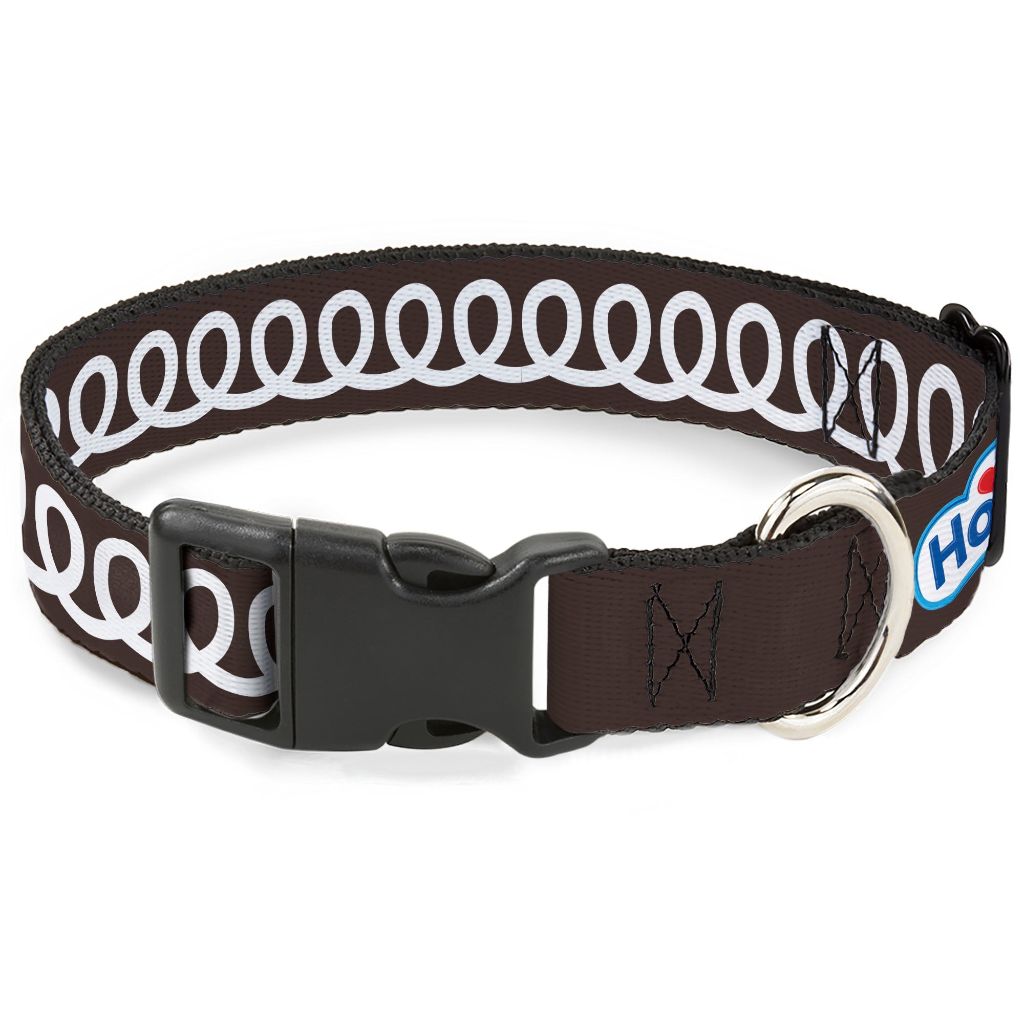 Plastic Clip Collar - Hostess Cupcake Squiggle and Logo Brown/White