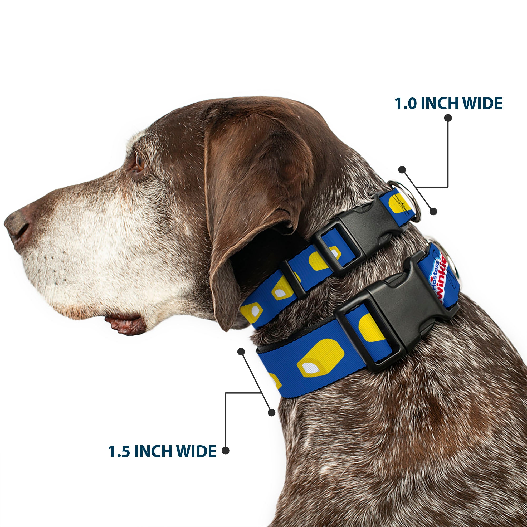 Plastic Clip Collar - Hostess Twinkies Pieces and Logo Blue/Yellow/White