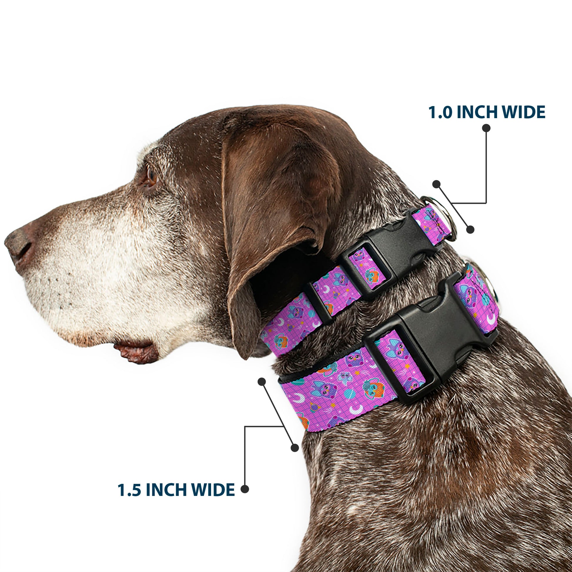 Plastic Clip Collar - Furby and Furblets Galaxy Grid Collage Pink/Purple Plastic Clip Collars Furby