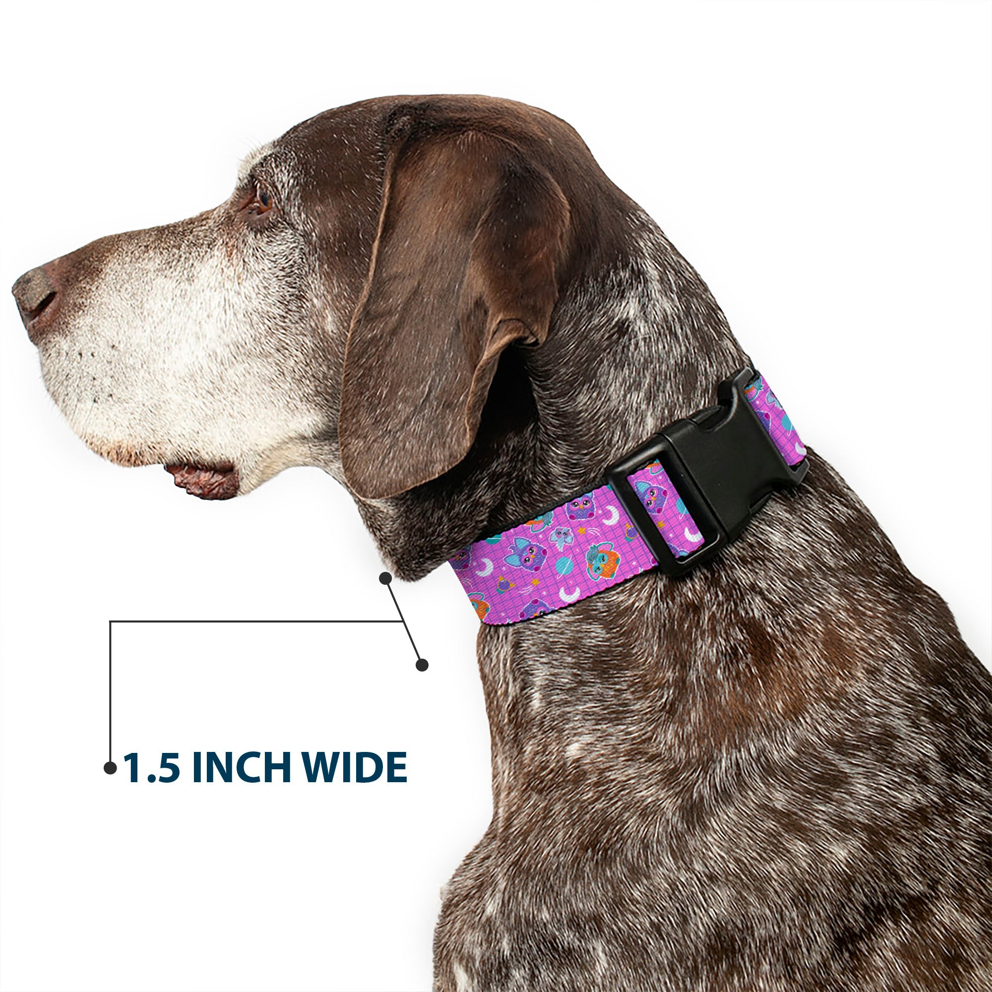 Plastic Clip Collar - Furby and Furblets Galaxy Grid Collage Pink/Purple Plastic Clip Collars Furby
