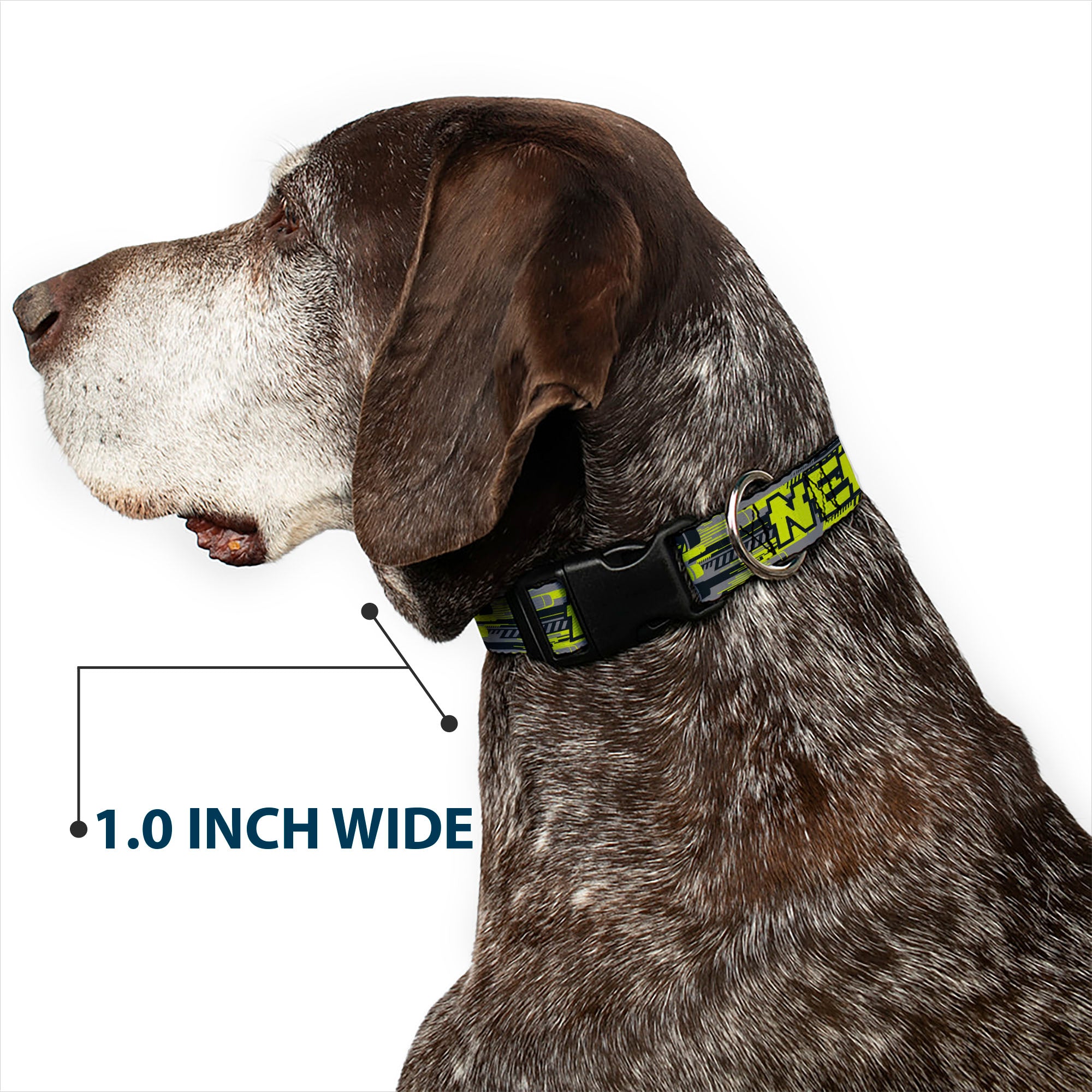 Plastic Clip Collar - NERF Text Glitch Logo Gray/Yellow/Black Plastic Clip Collars Nerf