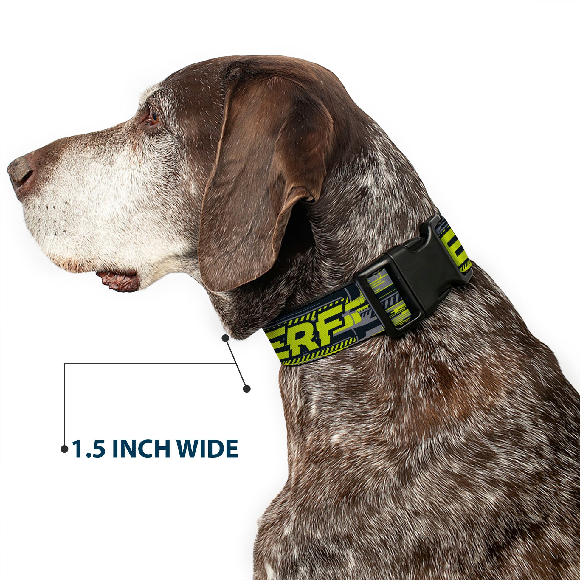 Plastic Clip Collar - NERF Text Glitch Logo Gray/Yellow/Black Plastic Clip Collars Nerf