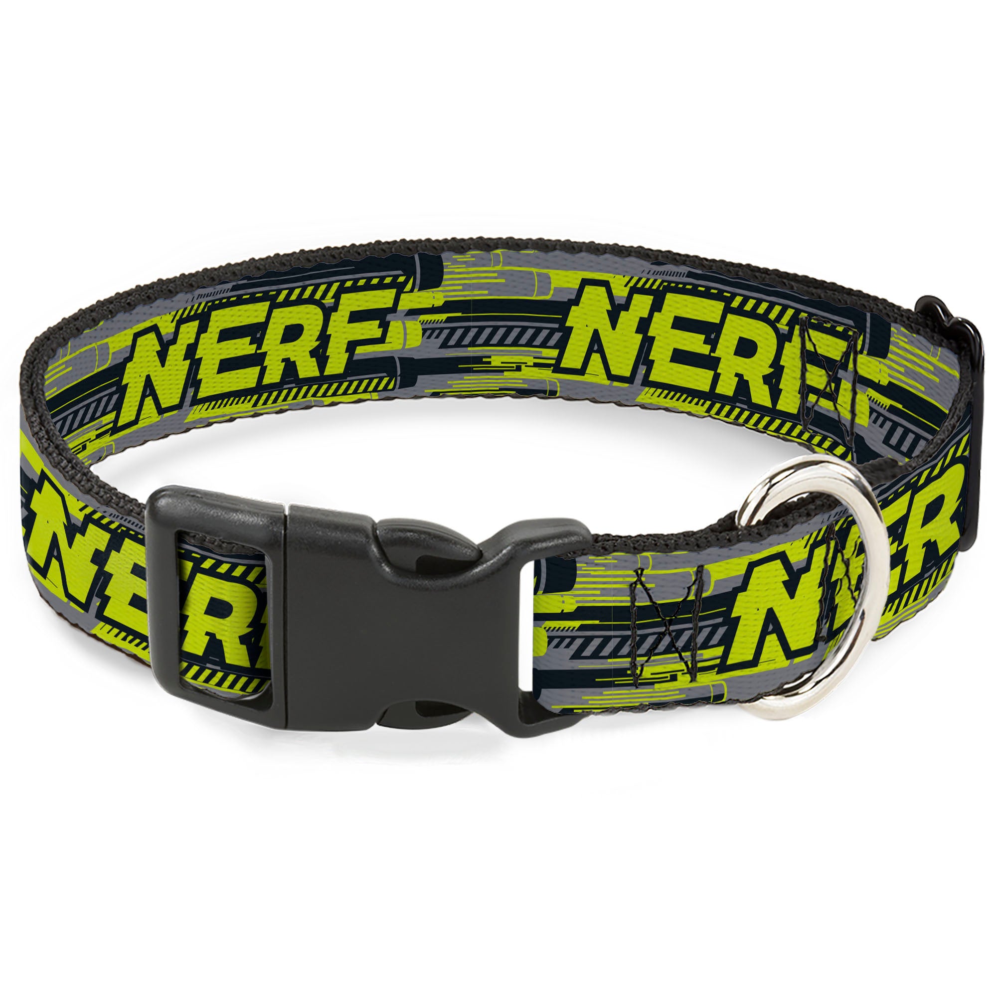 Plastic Clip Collar - NERF Text Glitch Logo Gray/Yellow/Black Plastic Clip Collars Nerf