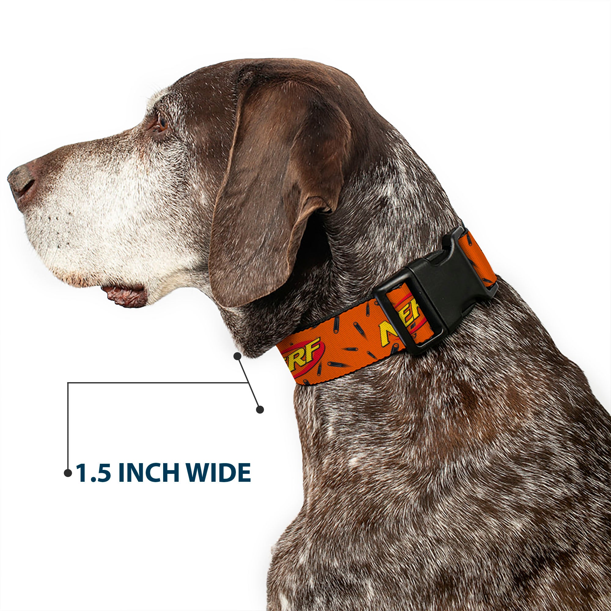 Plastic Clip Collar - NERF Logo Darts Scattered Orange/Black Plastic Clip Collars Nerf