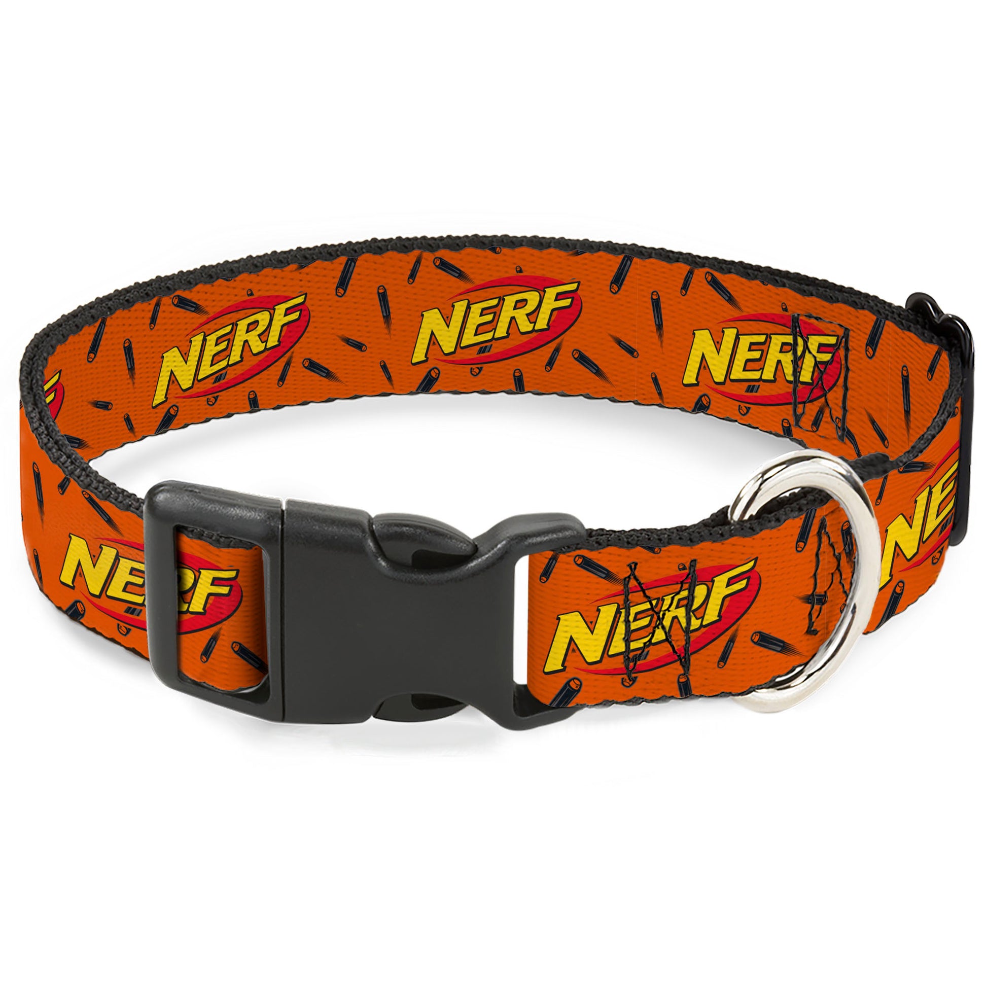 Plastic Clip Collar - NERF Logo Darts Scattered Orange/Black Plastic Clip Collars Nerf