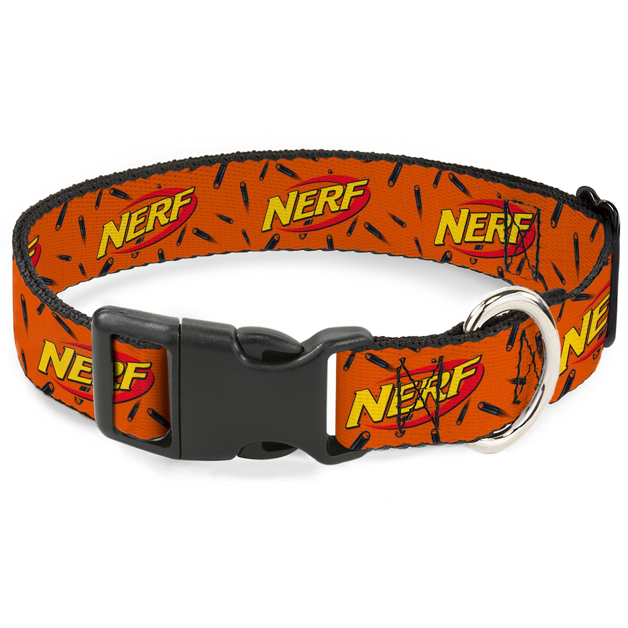 Plastic Clip Collar - NERF Logo Darts Scattered Orange/Black Plastic Clip Collars Nerf