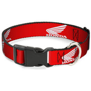Plastic Clip Collar - HONDA Motorcycle Logo Red/White Plastic Clip Collars Honda Motorsports
