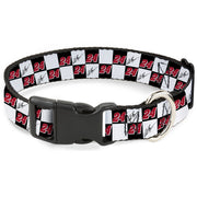 Plastic Clip Collar - William Byron Autograph and #24 Checker Logo Black/White/Red Plastic Clip Collars Hendrick Motorsports