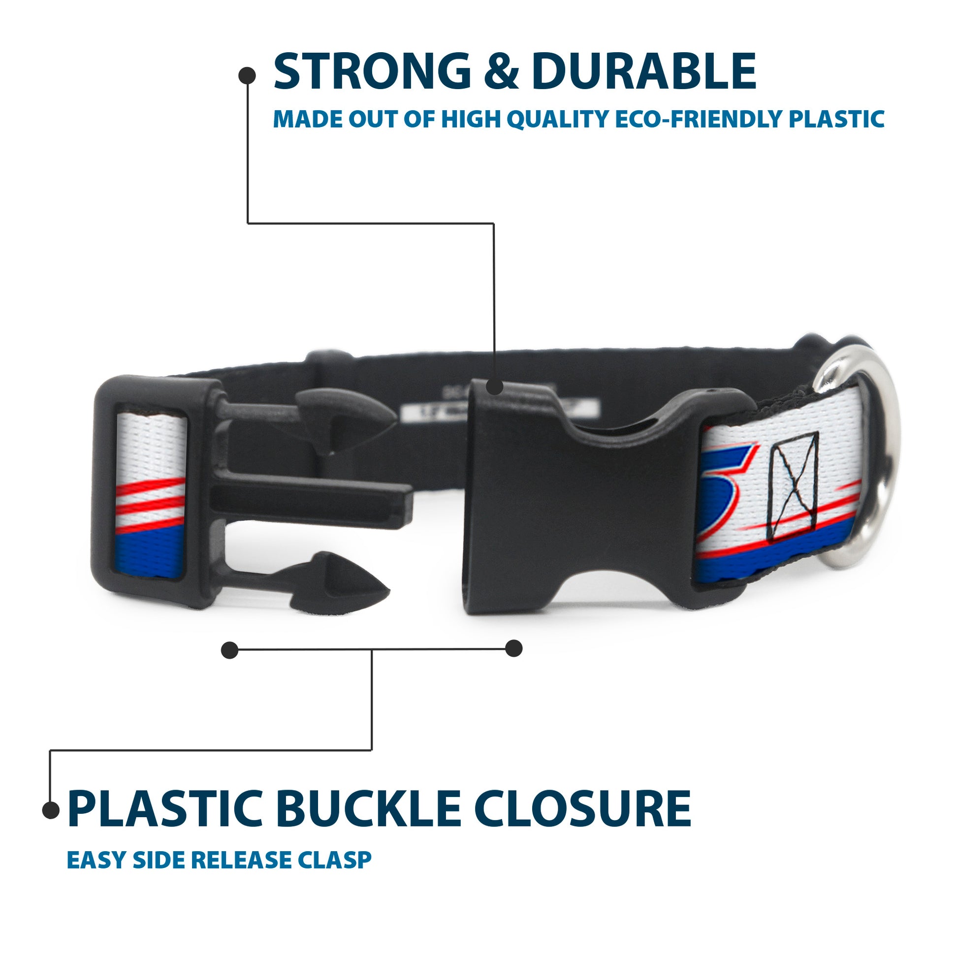 Plastic Clip Collar - Kyle Larson #5 Car Scheme White/Blue/Red Plastic Clip Collars Hendrick Motorsports