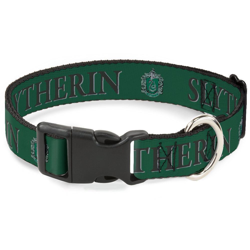 Plastic Clip Collar - Harry Potter SLYTHERIN & Crest Green/Black Plastic Clip Collars Harry Potter