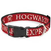Plastic Clip Collar - HOGWARTS EXPRESS 9¾ Red/White Plastic Clip Collars Harry Potter