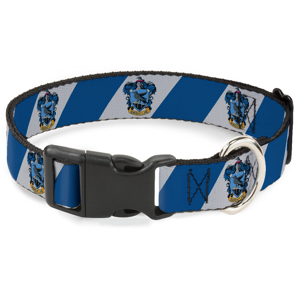 Plastic Clip Collar - RAVENCLAW Crest Diagonal Stripe Gray/Blue Plastic Clip Collars Harry Potter