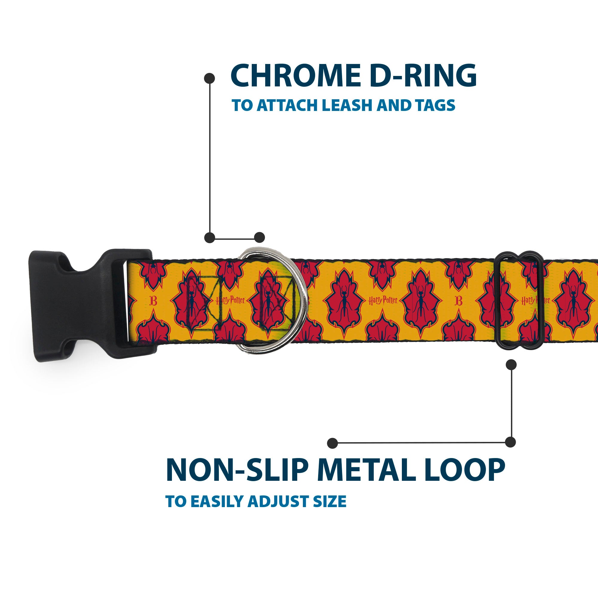 Plastic Clip Collar - HARRY POTTER Butterbeer Insect Icon Yellow/Reds Plastic Clip Collars Harry Potter