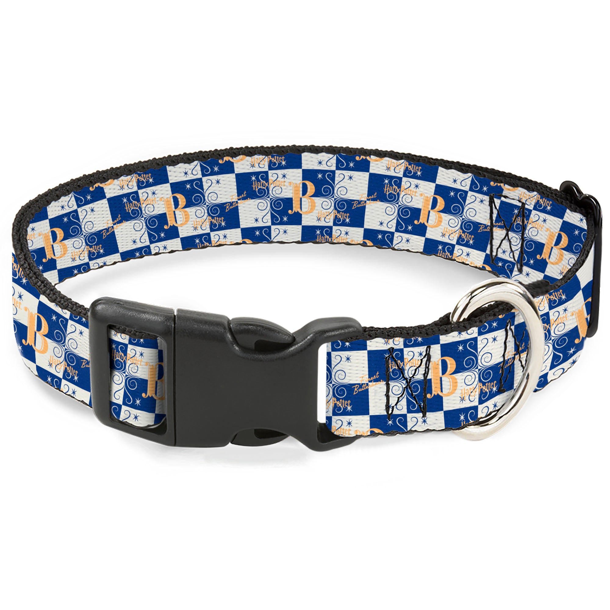 Plastic Clip Collar - Harry Potter Butterbeer Logo Checker White/Blue/Yellow Plastic Clip Collars Harry Potter