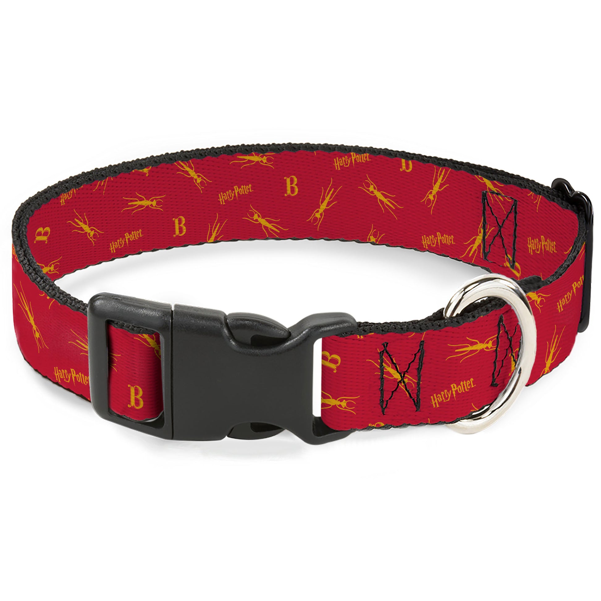 Plastic Clip Collar - Harry Potter Butterbeer Logo and Insect Icon Scattered Red/Yellow Plastic Clip Collars Harry Potter