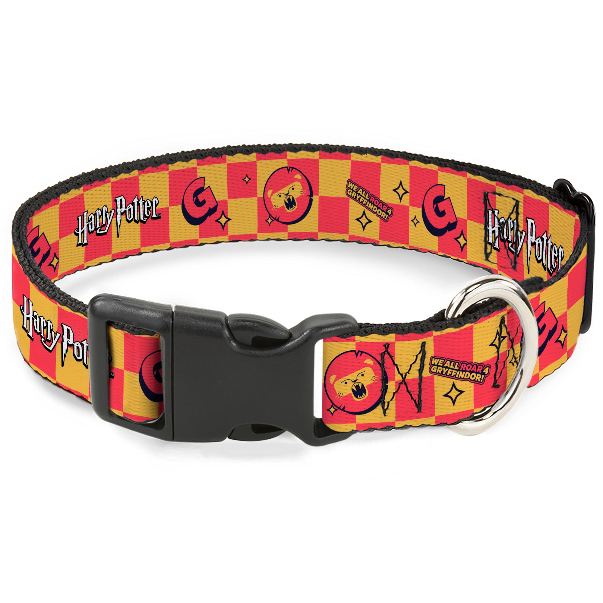 Plastic Clip Collar - Harry Potter Gryffindor Icons Checker Yellow/Red Plastic Clip Collars Harry Potter