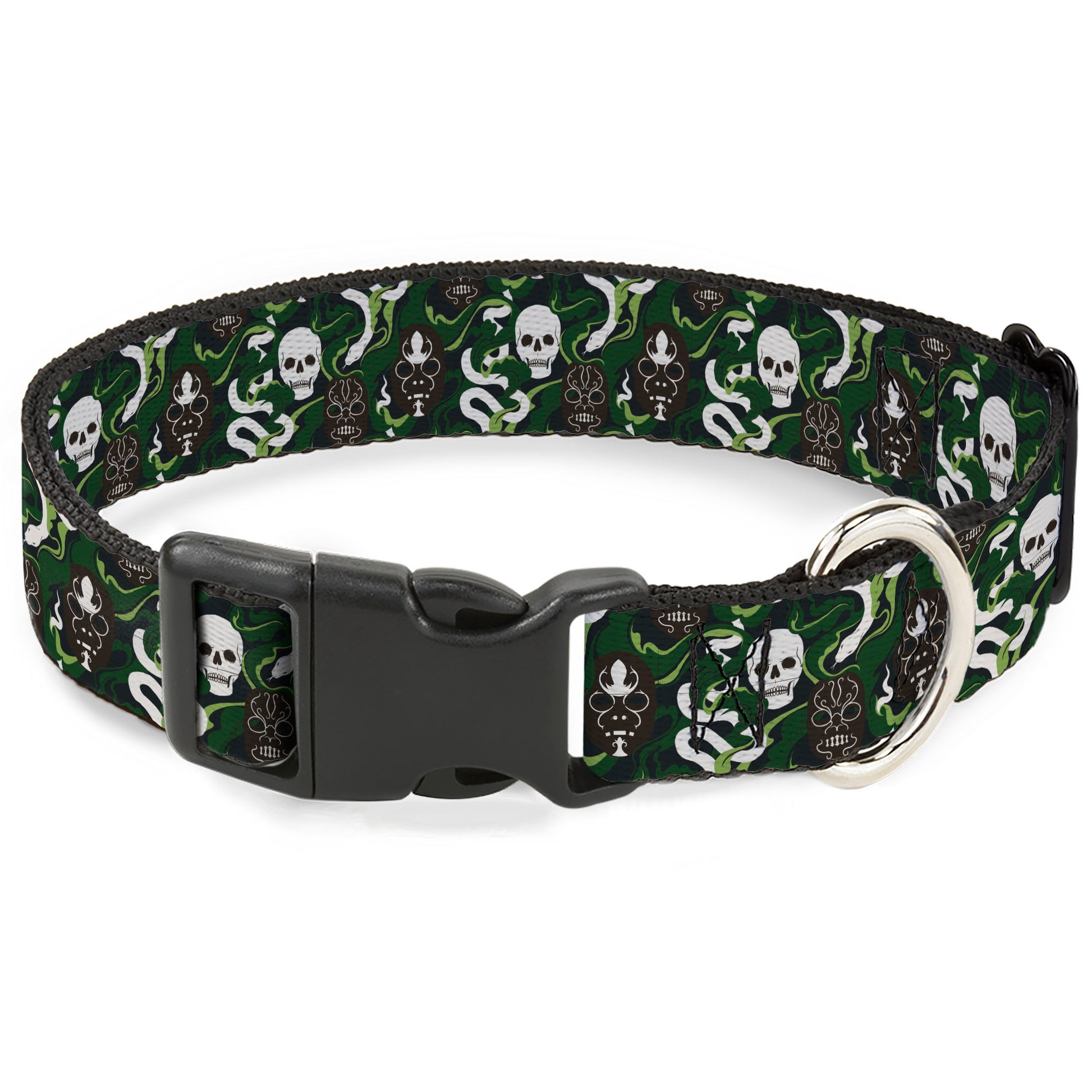 Plastic Clip Collar - HARRY POTTER Slytherin Camo and Title Logo Greens Plastic Clip Collars Harry Potter