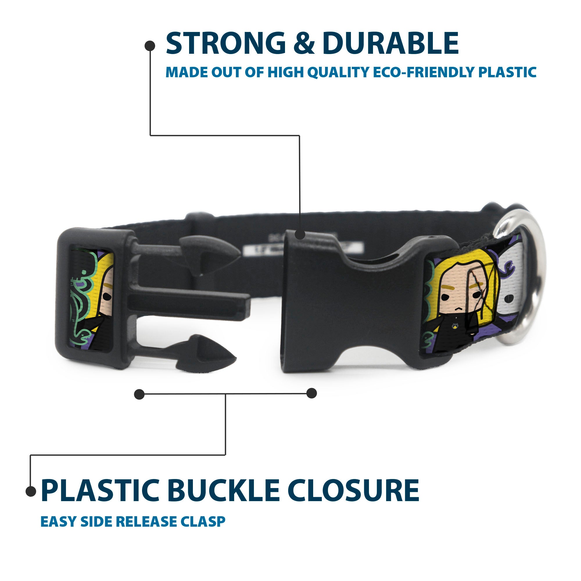 Plastic Clip Collar - Harry Potter Chibi Slytherin House Characters and Icons Plastic Clip Collars Harry Potter