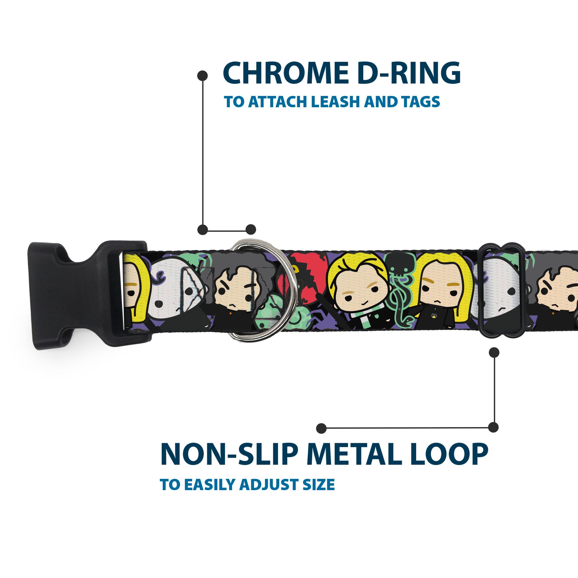Plastic Clip Collar - Harry Potter Chibi Slytherin House Characters and Icons Plastic Clip Collars Harry Potter