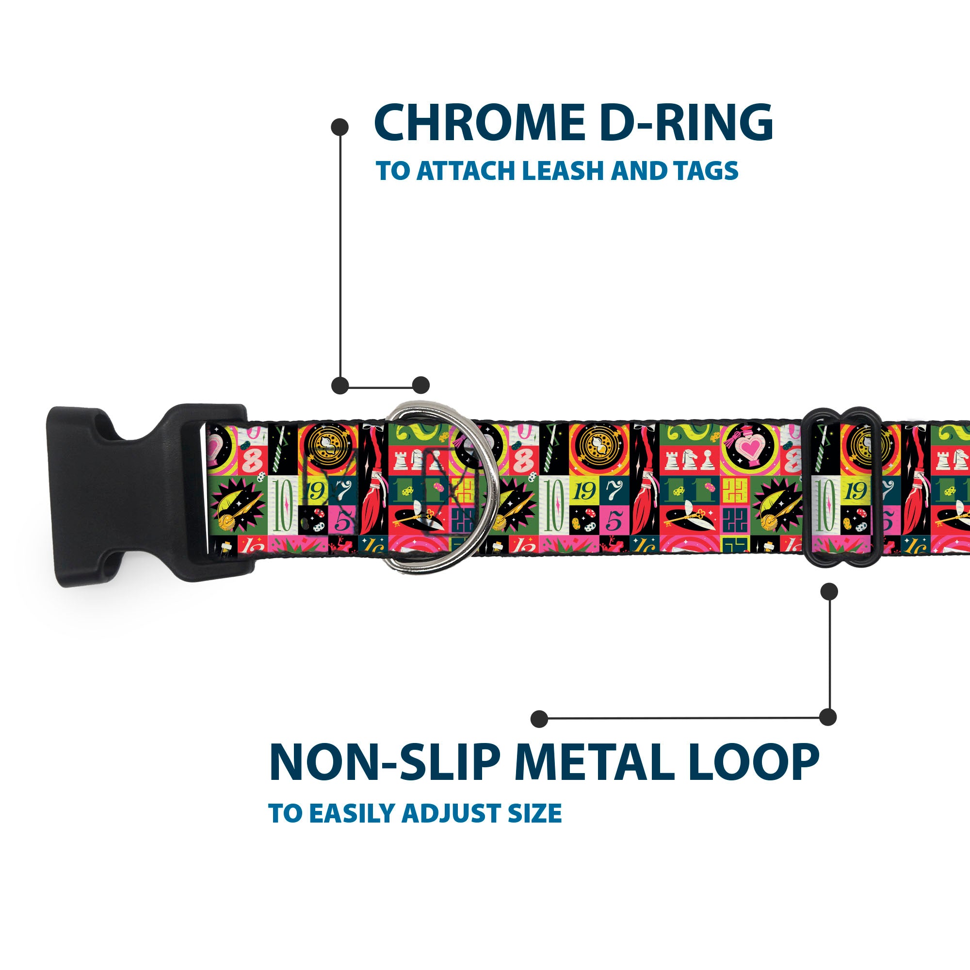 Plastic Clip Collar - Harry Potter Deck the Holidays Christmas Collage Multi Color Plastic Clip Collars Harry Potter