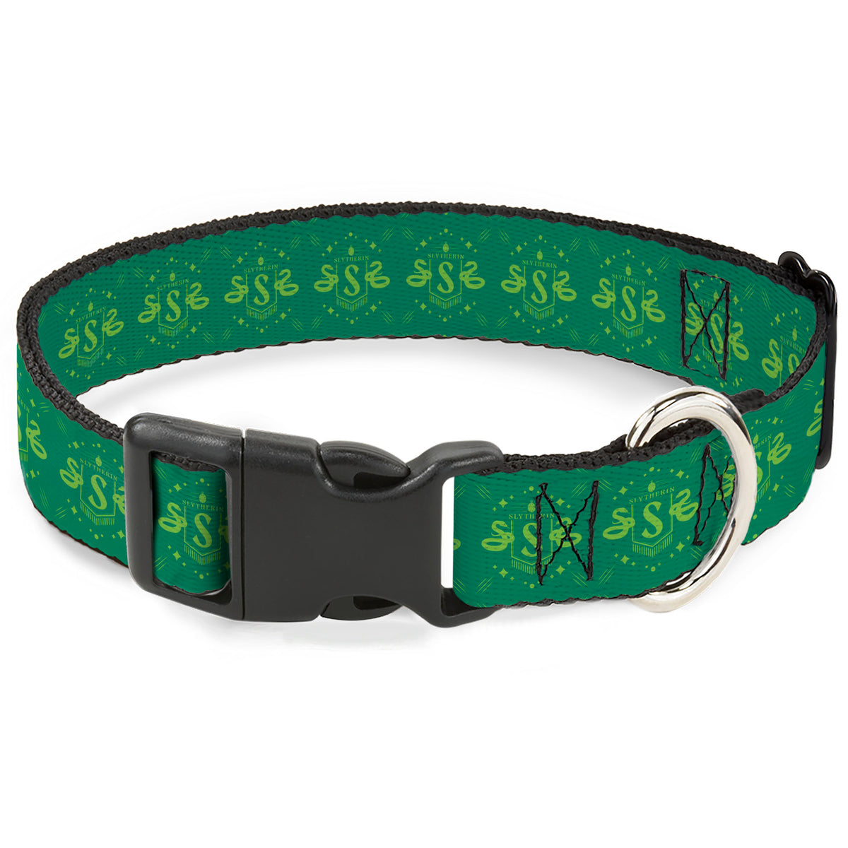 Plastic Clip Collar - Harry Potter Slytherin House Pride Banner Greens Dog Collars Plastic Clip Side Release Harry Potter