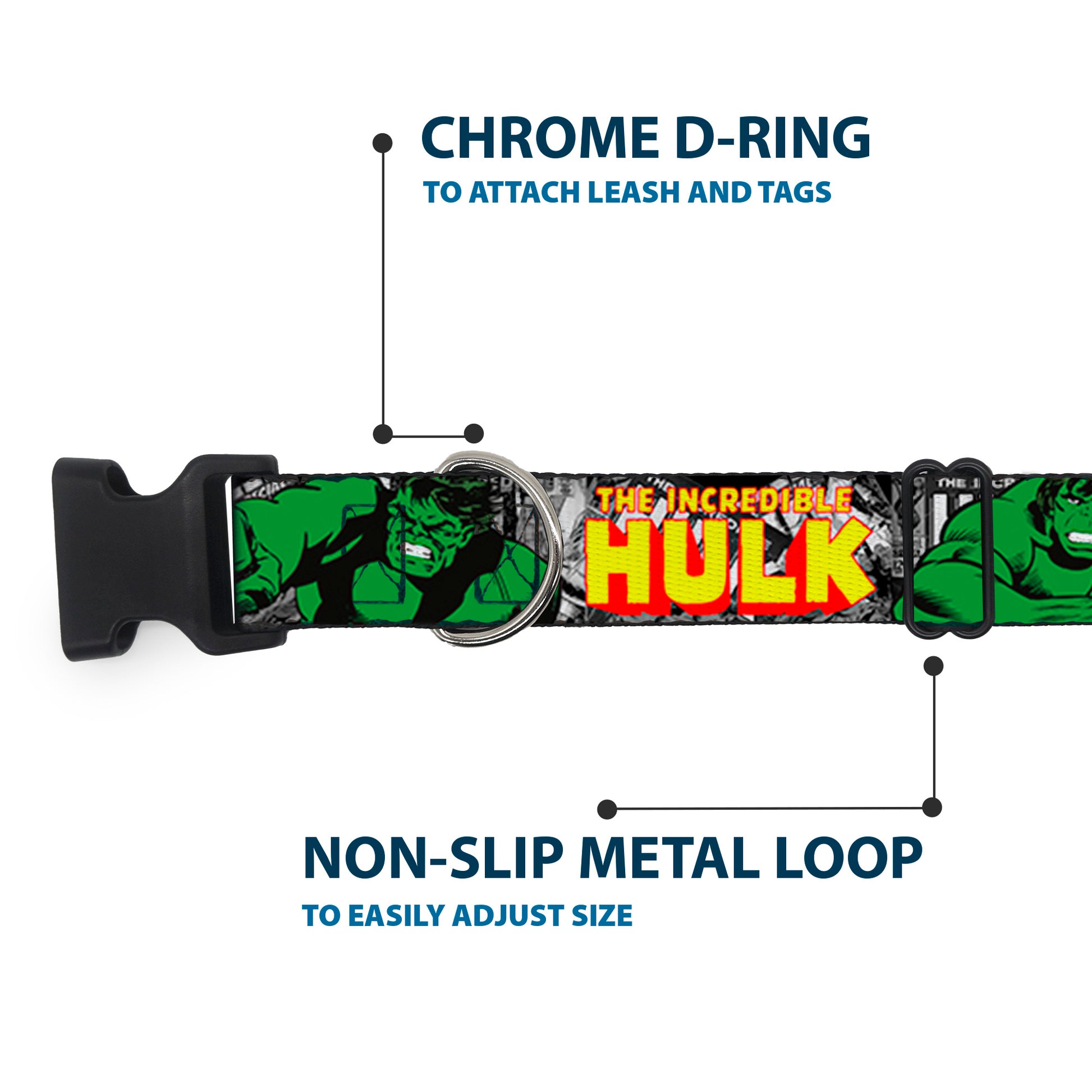 Plastic Clip Collar - THE INCREDIBLE HULK Action Poses/Stacked Comics Plastic Clip Collars Marvel Comics