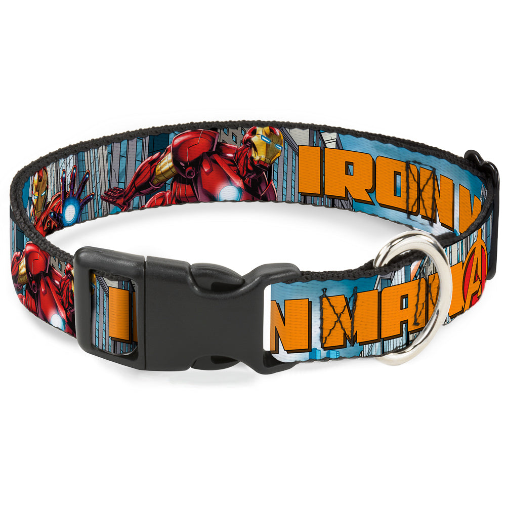 Plastic Clip Collar - IRON MAN w/Avengers Logo Cityscape Plastic Clip Collars Marvel Comics