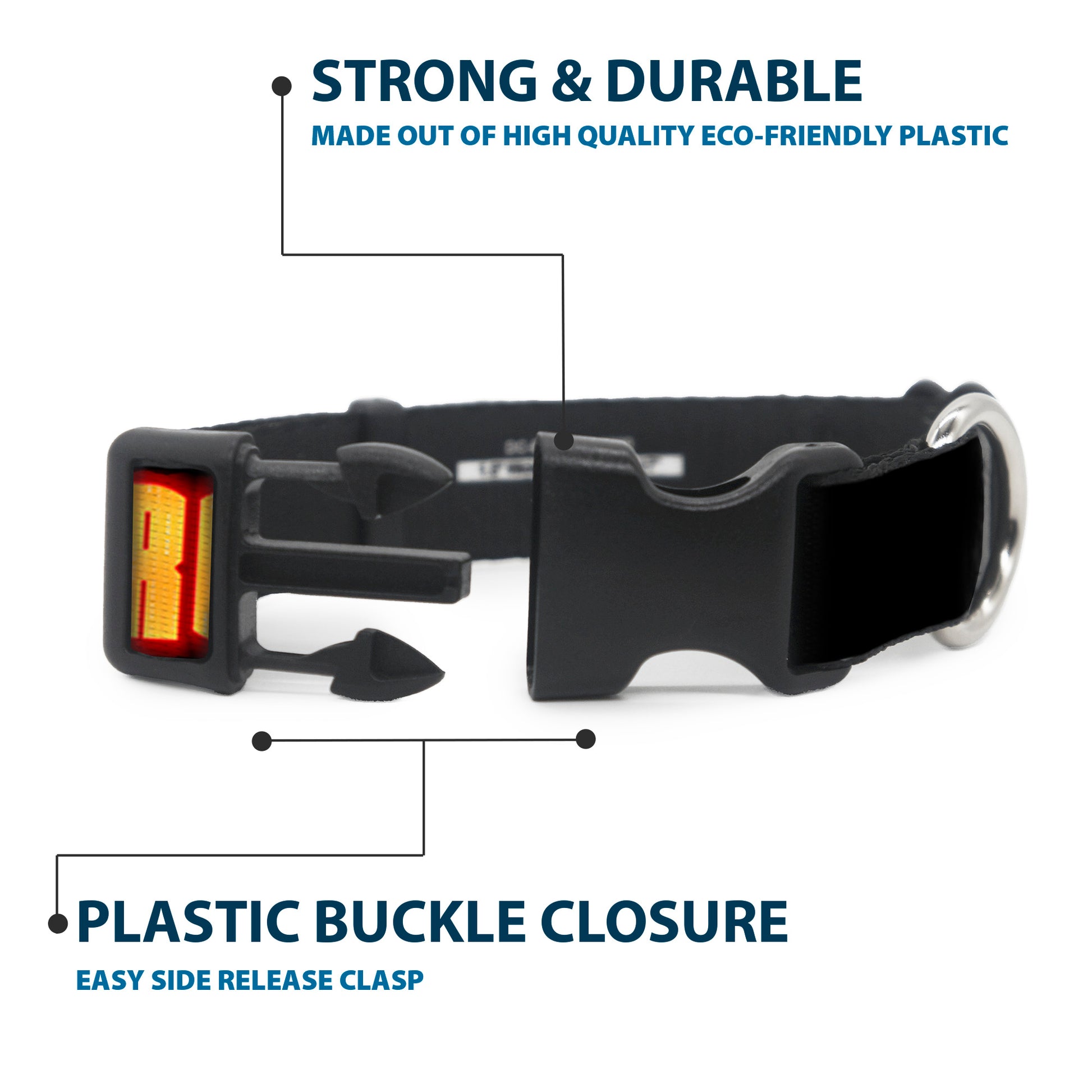 Plastic Clip Collar - Iron Man Face/I AM IRON MAN Black/Yellow Glow Plastic Clip Collars Marvel Comics