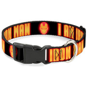 Plastic Clip Collar - Iron Man Face/I AM IRON MAN Black/Yellow Glow Plastic Clip Collars Marvel Comics