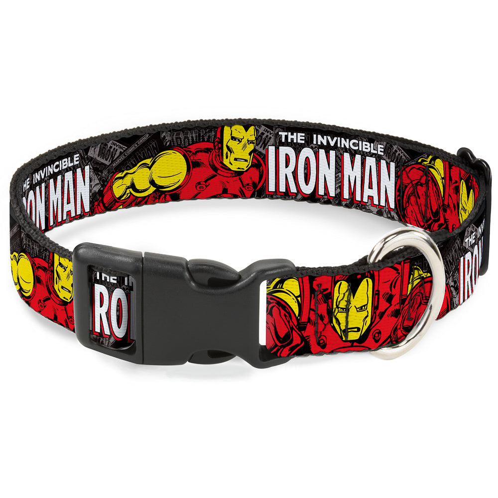 Plastic Clip Collar - THE INVINCIBLE IRON MAN Stacked Comic Books/Action Poses Plastic Clip Collars Marvel Comics