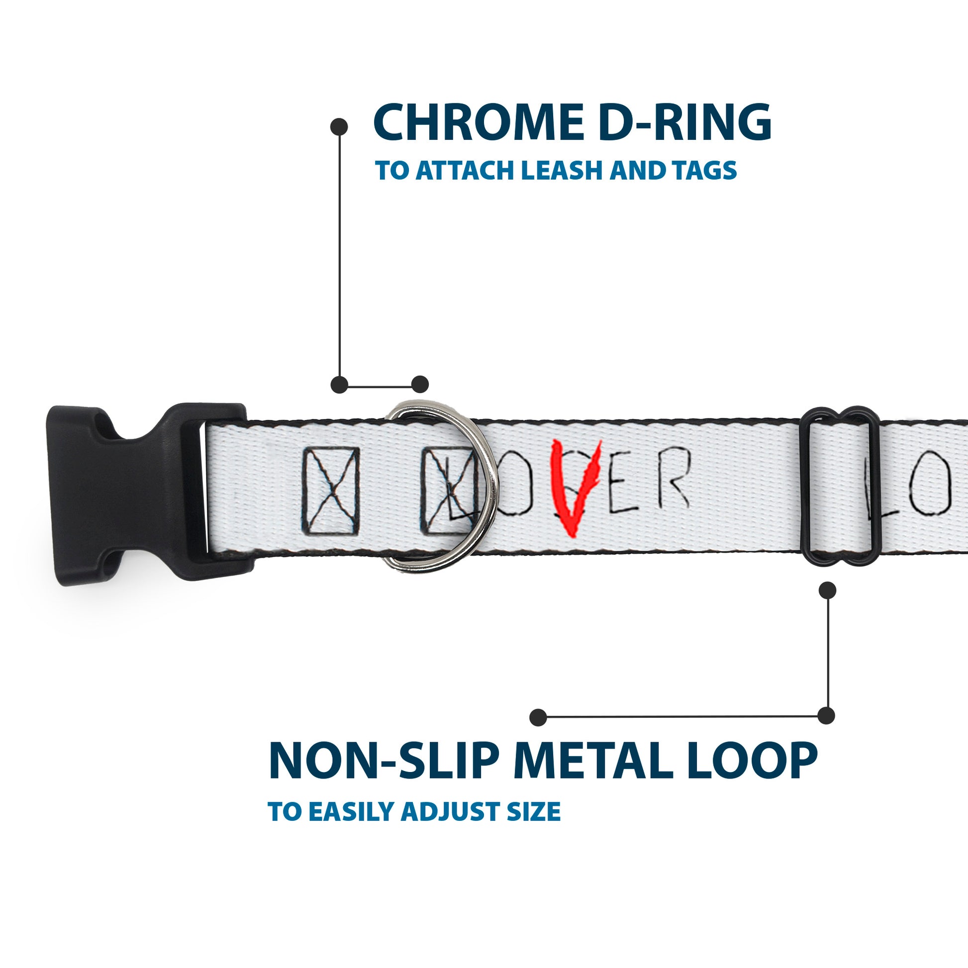 Plastic Clip Collar - It Chapter Two LOSER/LOVER White/Black/Red Plastic Clip Collars IT